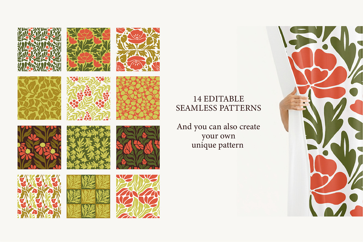 Hand-Drawn Earthy Wildflowers Kit, a Pattern Graphic by Lettering_Logo (Photo 2 of 17)