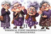 Whimsical Funny Grandma Clipart, an Illustration by Craft Nest (Thumbnail 1 of 8)