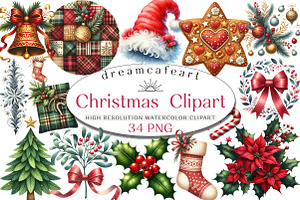 Christmas  Clipart, an Illustration by DreamCafeArt