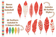Kids Feather Clipart & Vectors, an Illustration by Amanda Ilkov (Thumbnail 2 of 4)