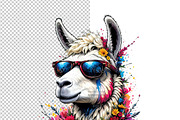 Llama wearing sunglasses and floral., an Animal Illustration by yod67 (Thumbnail 4 of 8)