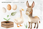 Watercolor Farm Clipart. 34 Elements, an Animal Illustration by Hanna's ArtLab (Thumbnail 4 of 6)