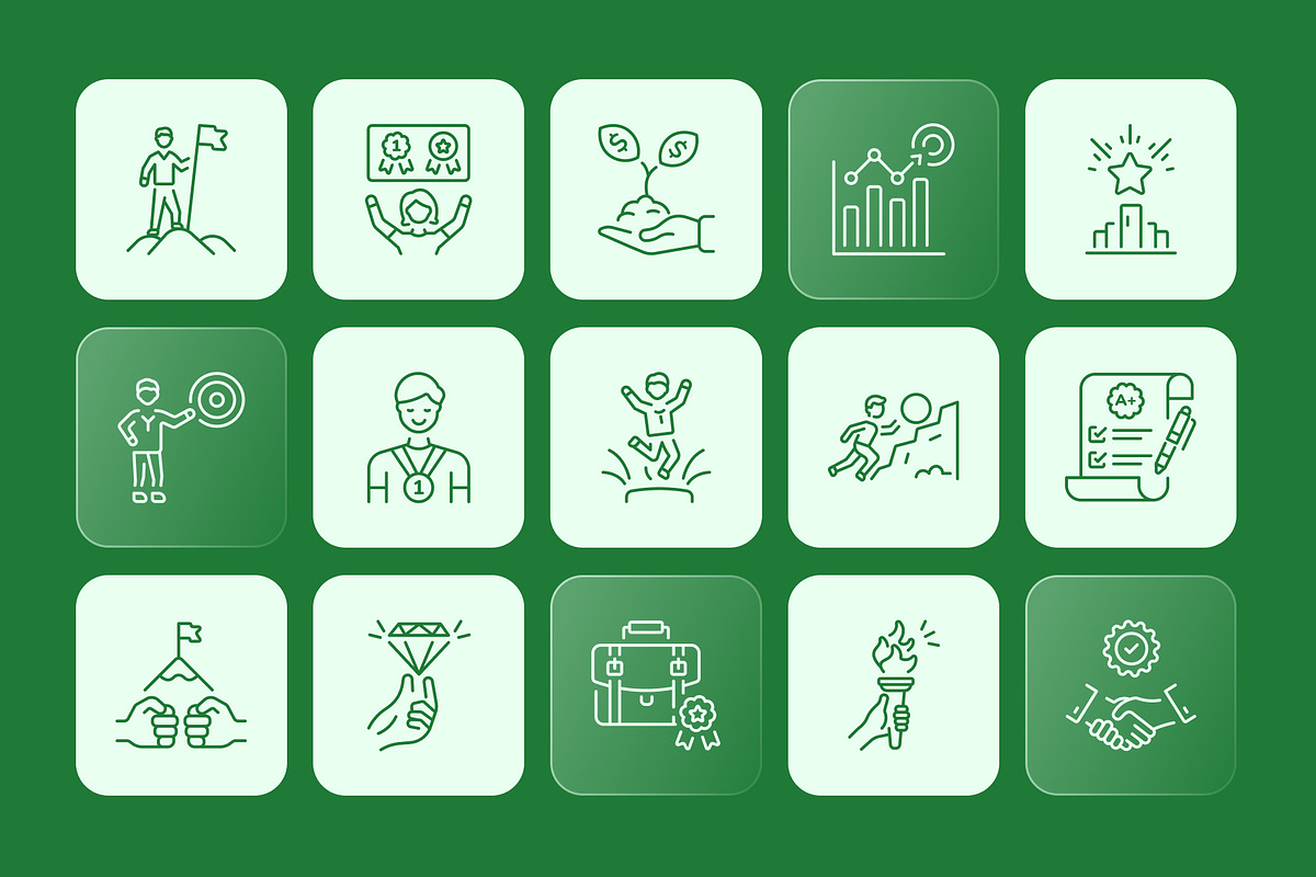 Success Icon Art Set, an Outline Icon by Prosymbols (Photo 6 of 7)