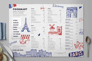 France Cafe Menu Board, a Stationery Template by Aarley Kaiven
