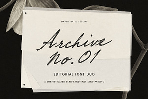 Archive 01 - Editorial Font Duo, a Script Font by Davide Bassu