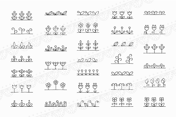 Handdrawn decorative floral brushes. preview 2