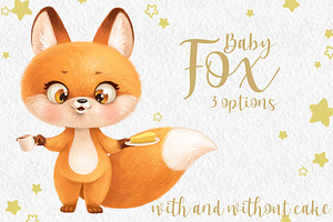 Cute cartoon baby Fox, an Animal Illustration by Azuzlikus