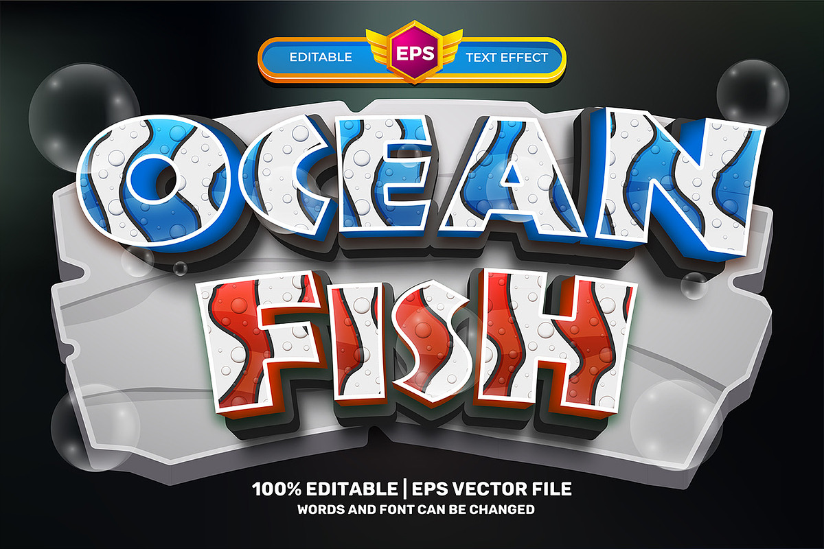 Ocean Cartoon 3D Text Effect, a Brushes & More by Agung Kreatif (Photo 3 of 9)