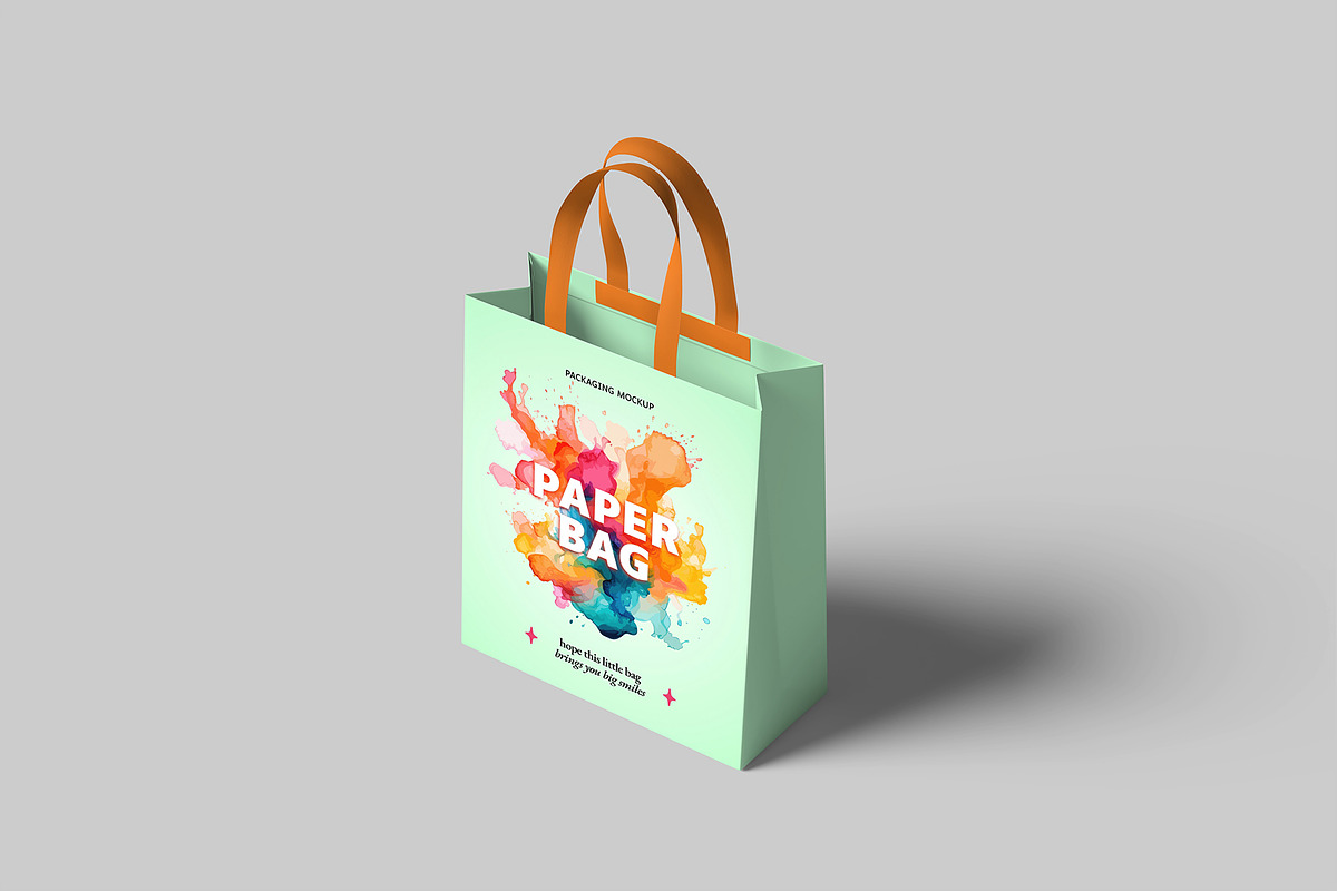 Paper Bag Mockup, a Merchandise Mockup by graphictime (Photo 5 of 12)