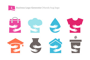 Logo Generator. Set Of 15 Hugs Logo