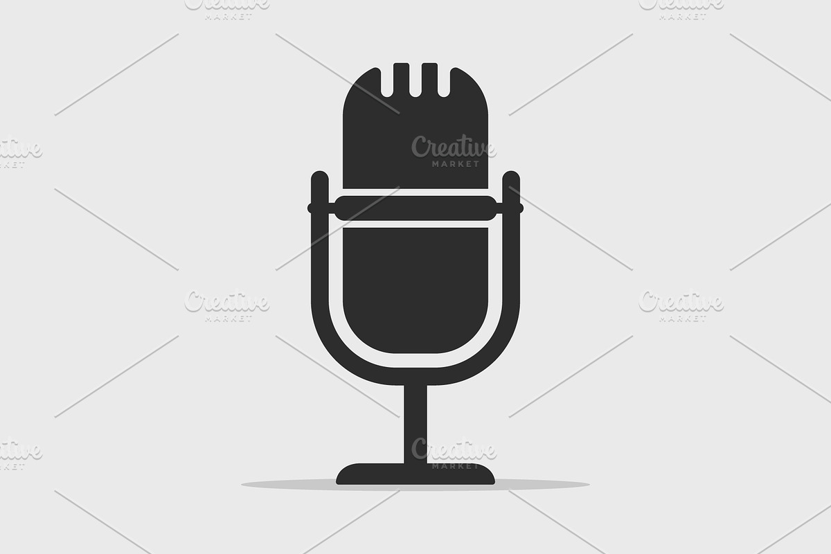 Microphone Icon, an Illustration by Vector Kitchen by Zoljo