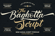 The Baghotta Script, a Script Font by Kotak Kuning Studio (Thumbnail 1 of 8)