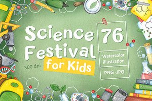 Science for kids watercolor clip art