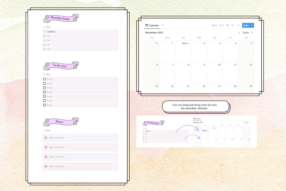 Aeshetic Notion Planner Template, a Templates & Theme by DaisyStudio (Photo 9 of 9)