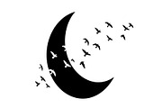 Flying Birds Moon SVG Bundle, an Illustration by yasushie (Thumbnail 28 of 31)