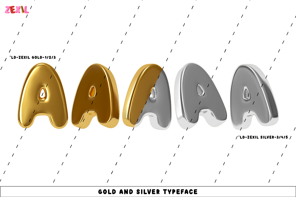 ZEXIL. 3D OTF SVG Font Family., a Symbol Font by Luxfont (Photo 5 of 13)
