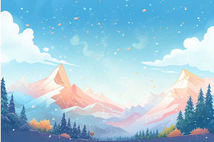 Snow-covered Mountains With Dotted