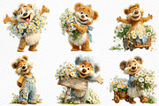 Whimsical Daisy Teddy Bear Clipart, a Seasonal Illustration by Craft Nest (Thumbnail 4 of 12)