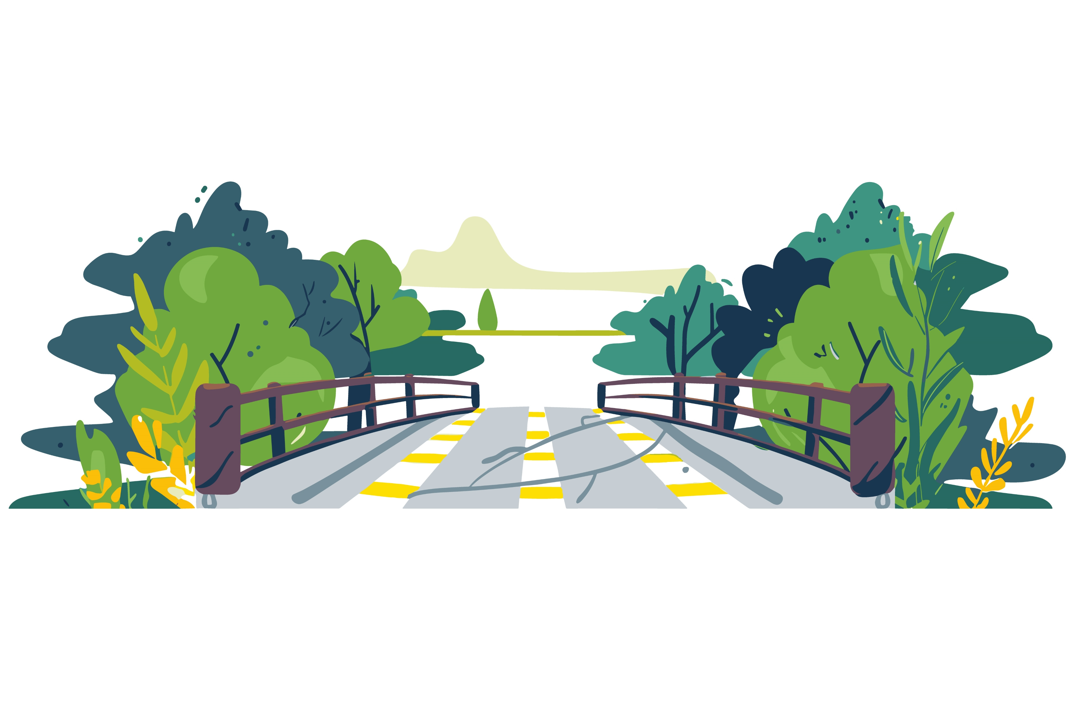 Cartoon Wooden Bridge Crossing Over by Vectorstockersland  Creative Market