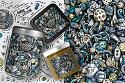 Space Doodle Seamless Patterns, a Pattern Graphic by BALABOLKA (Thumbnail 6 of 8)