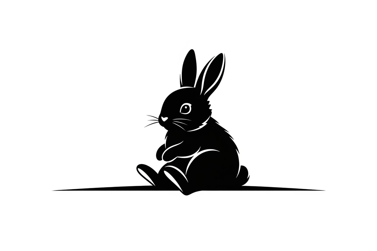 Cute Rabbit Silhouette Vector Bundle, an Illustration by yasushie (Photo 24 of 51)