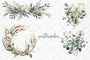 Greenery Watercolor PNG Eucalyptus, a Decorative Illustration by LeCoqDesign (Thumbnail 2 of 5)
