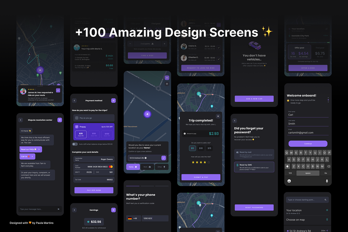 Car Pooling & Navigation App UI Kit, an App Template by Paula M UI Store (Photo 5 of 5)