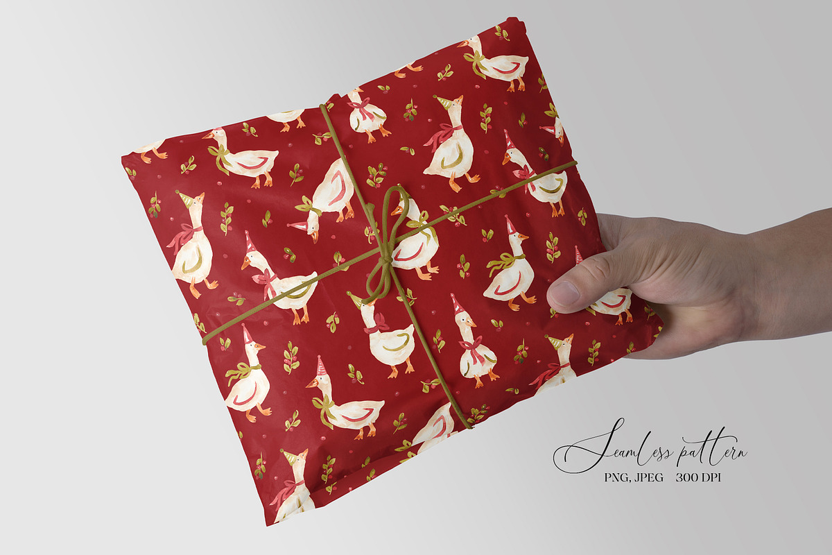 Christmas Goose Pattern, a Pattern Graphic by SirenaArt (Photo 11 of 16)