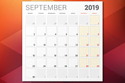 Monthly Planner 2019, a Stationery Template by AntartStock (Thumbnail 2 of 4)