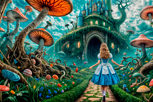 Alice, cards, coins, clocks and book, an Arts & Entertainment Photo by TatsianaSalauyova