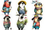 Whimsical Dogs With Big Jobs, an Animal Illustration by PrintHaven Designs (Thumbnail 3 of 10)