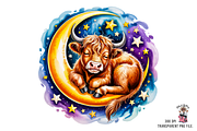 10 Sleeping Baby Cow PNG Clipart, an Illustration by Clipart Bloom (Thumbnail 5 of 11)