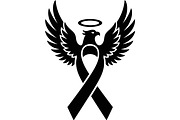 Breast Cancer Angel Eagle SVG, a Seasonal Illustration by balal (Thumbnail 2 of 11)