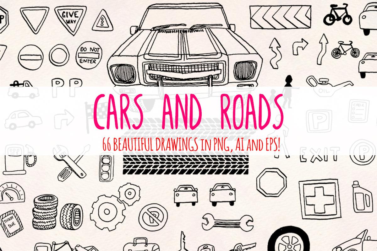 Cars and Road Transport Sketches, a Transportation Illustration by Violet LeBeaux (Photo 1 of 3)