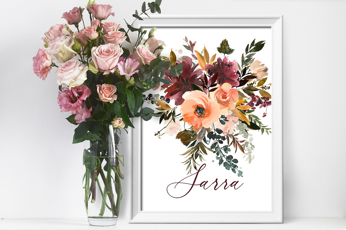 Romance Floral Clip Art Collection, a Decorative Illustration by whiteheartdesign (Photo 4 of 8)