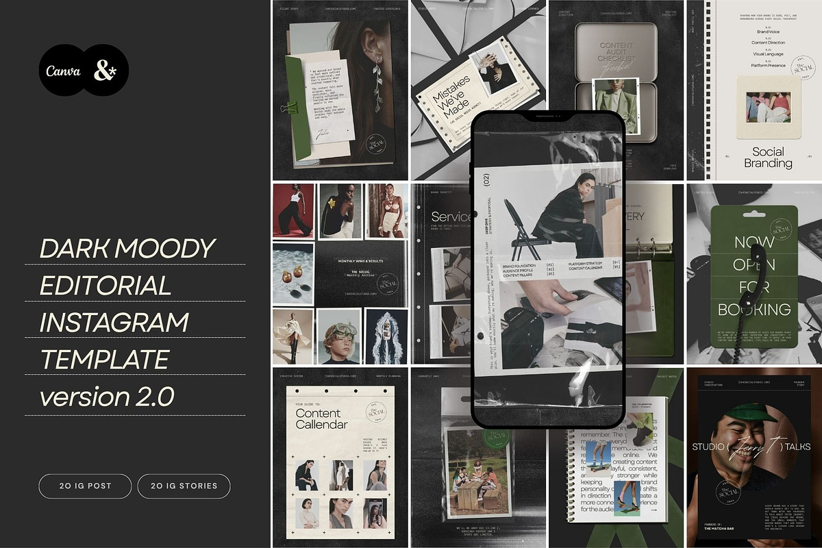 Black Canva Instagram Post Template, a Social Media Template by And Done Studio (Photo 1 of 8)
