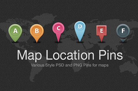 Map Location Pins, an Icon by Medialoot