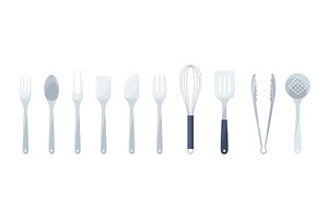 Simple kitchen tools, Clean utensils, a Food Illustration by the8monkey
