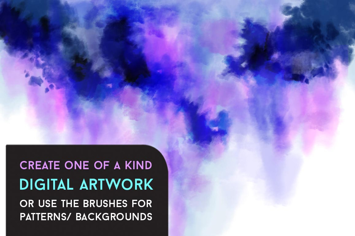 10 Tie-Dye Ink Blot Brushes, a Brush Add-On by The Gypsy Goddess (Photo 3 of 6)
