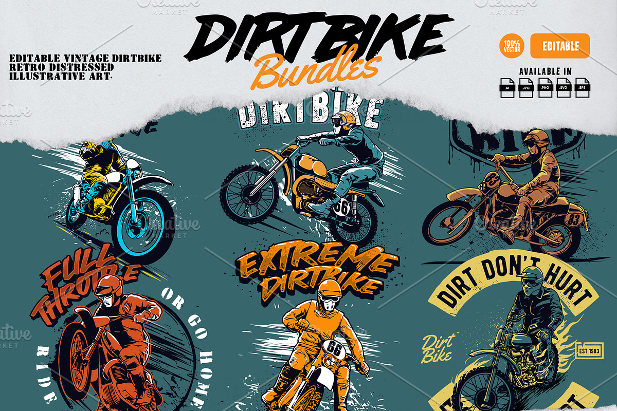 extreme Dirtbike motocross bundles, a Sport Illustration by The BolzStudio (Photo 1 of 10)