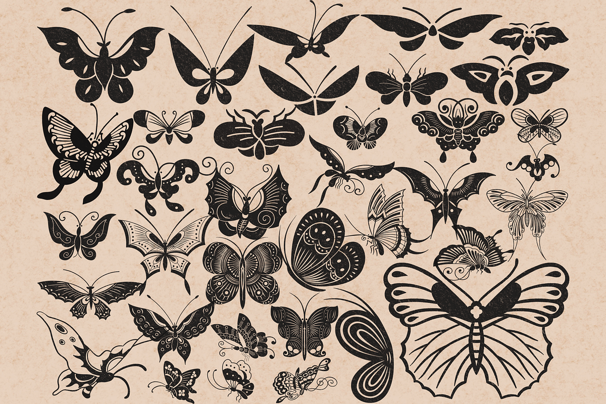 Butterfly Stamps for Procreate, a Brush Add-On by TheWhiteCatLab (Photo 6 of 8)