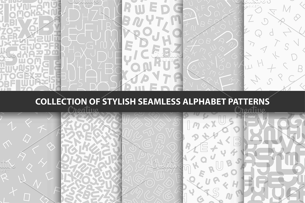 Seamless alphabet font patterns, a Pattern Graphic by ExpressShop (Photo 1 of 6)
