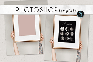 Gold Picture Frame Tattoo Arm Mockup
