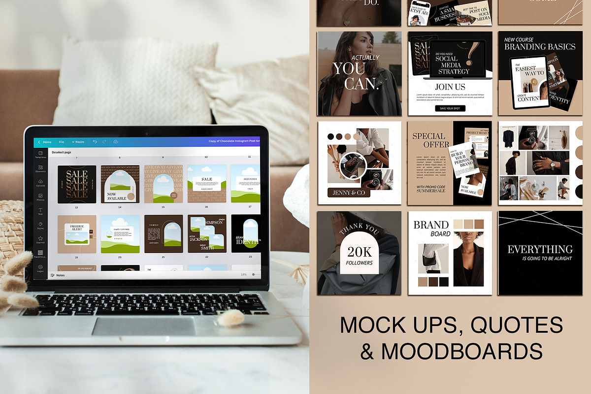 Dark Aesthetic Instagram Templates, a Social Media Template by Templates Boutique (Photo 6 of 9)