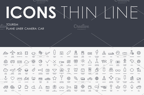 Tourism Thinline Icons