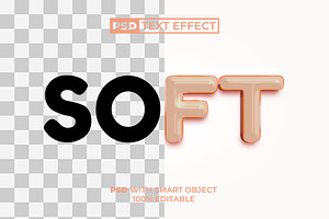 Soft Shiny 3D Text Effect Style