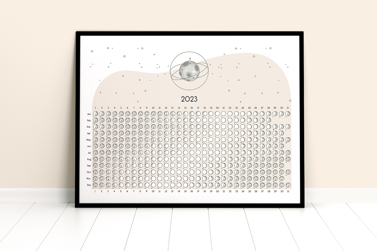 MEGA BUNDLE Moon Calendar 2023, a Stationery Template by land art (Photo 10 of 17)