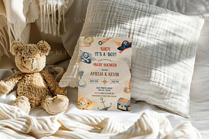 Baby Shower Mockup, Greeting Card