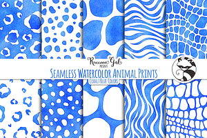 SeamlessWatercolor Animal Prints Cob