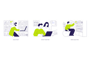 Library isolated cartoon vector, an Education Illustration by Visual Generation